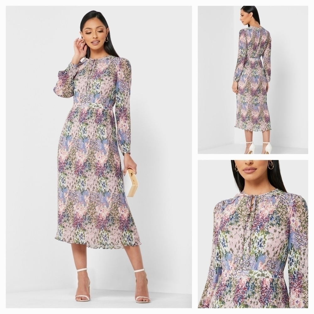 Ted BakerFollow Brand‎ Flosii Printed Pleated Dress - Picture 2 of 3